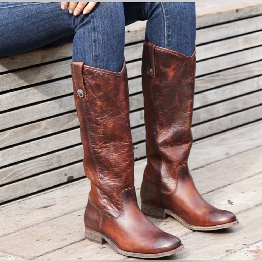 Frye Melissa Button Cognac Leather Knee High Boot Box LK NEW see add listing - Picture 4 of 6